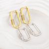 Nidin Trendy Minimalist U Shaped Geometric Ear Hoop Piercing Earrings for Women Gold Silver Color Zircon Wedding Jewelry Gift