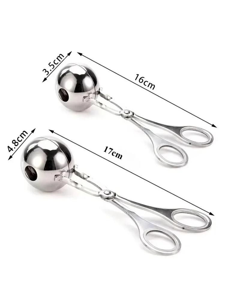 Stainless Steel Meat Ball Clamp Pill Round Rice Ball Maker Clip Tongs with Grip Pork Beef Meat Kitchen Cooking Tools DIY Gadget