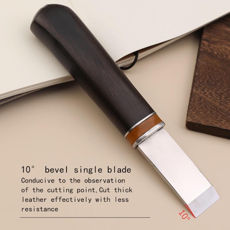 1 adet Deri İnceltme Bıçağı Profesyonel Deri El Sanatları Kesme Bıçağı Kendin Yap El Sanatları Bıçağı Ahşap Saplı İnceltme Aleti
