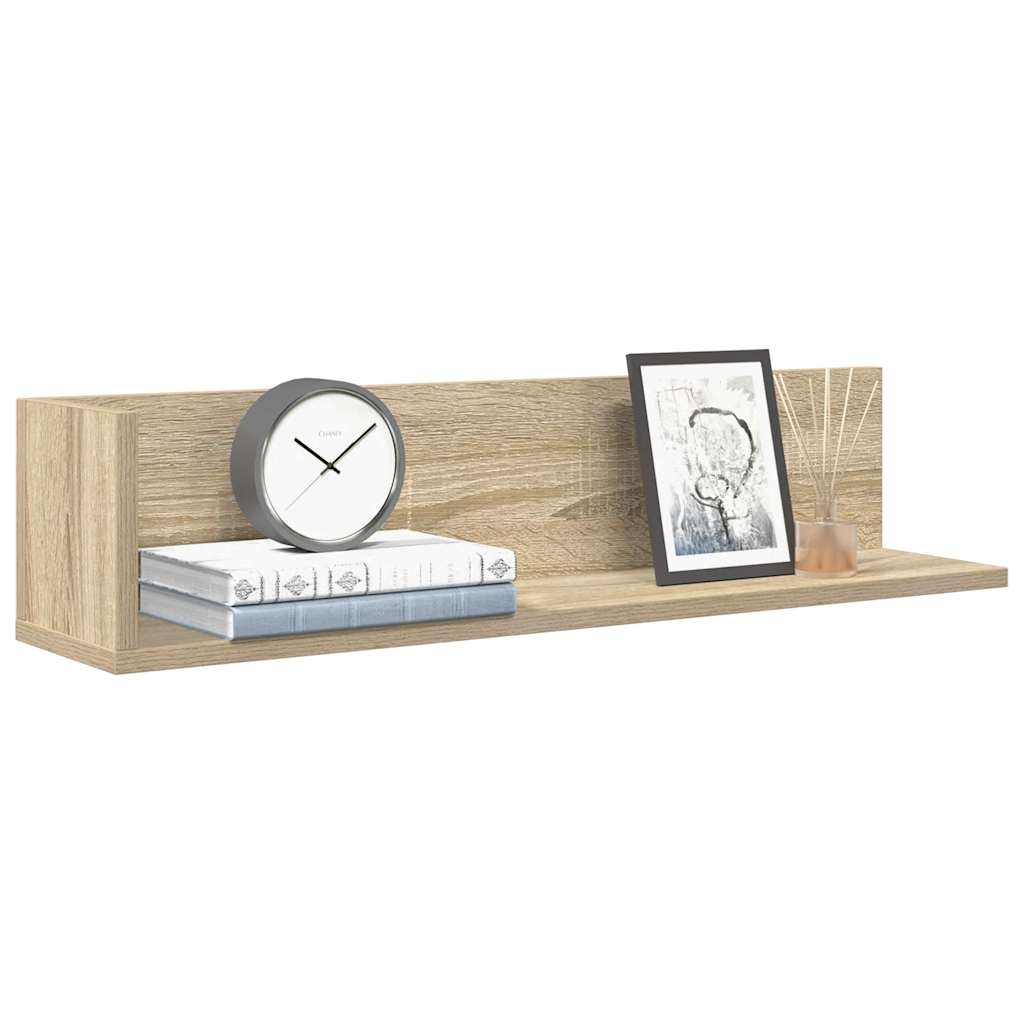 Wall Shelves 2 pcs Sonoma Oak 75 x 16.5 x 16.5 cm Particleboard
