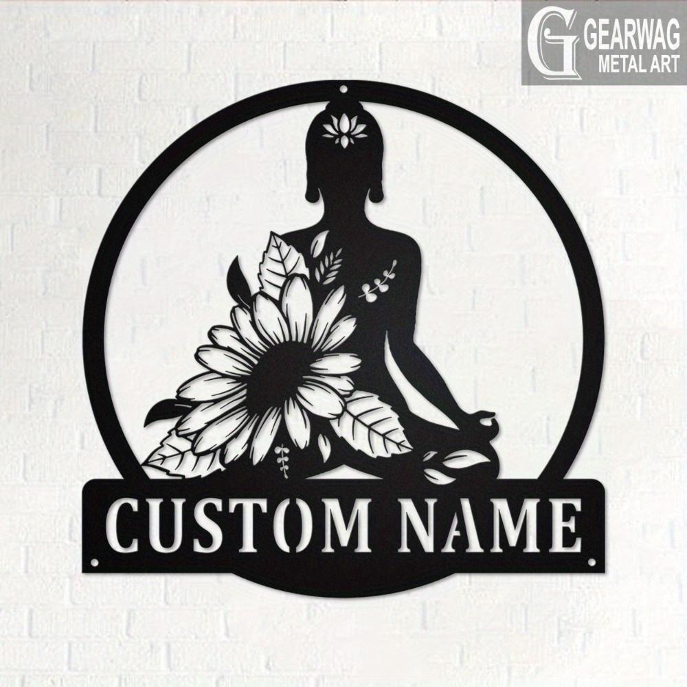 Custom Metal Sign Floral Silhouette Home Garden Decor Reusable Matte Ironwork Holiday Gift