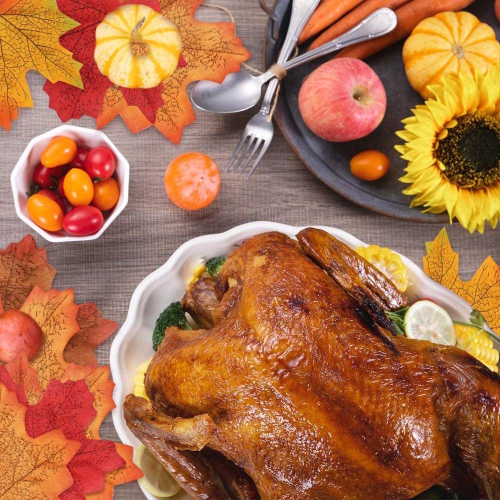 50Pcs/Pack Maple Leaves Artificial Leaf Plants Leaf Stacked Maple Leaves  Photo Props