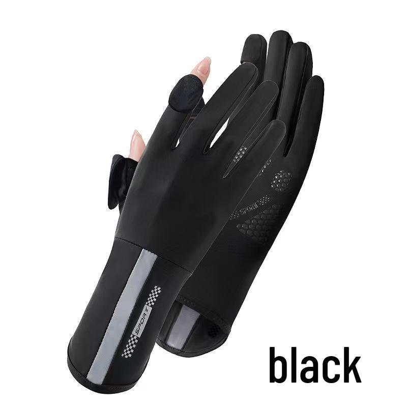 Ice Silk Sun Protection Gloves for Women: Non-Slip, Breathable, Wear-Resistant, Long Style for Cycling and Driving