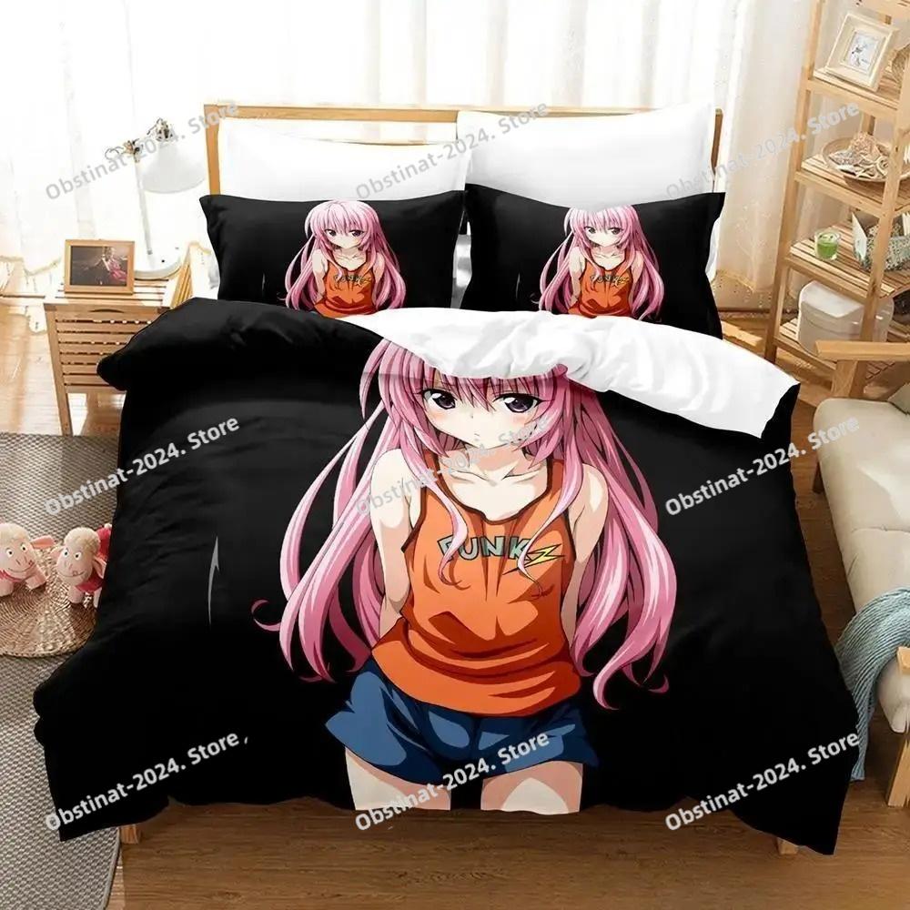 Anime Yami To LOVE Ru Bettwäscheset Bettbezug Bettset Steppdecke Kissenbezug Bettdecke King Queen Größe Jungen Erwachsene Heimtextilien