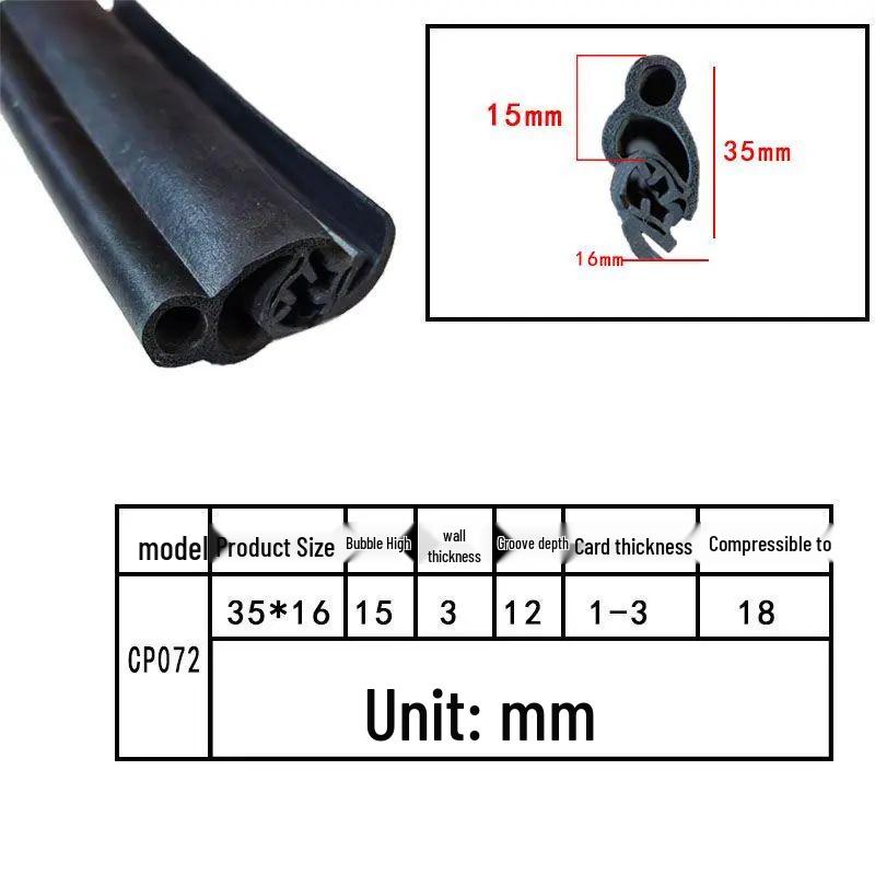 High-Temperature Resistant U-Shaped Rubber Sealing Strip for Dustproofing Electrical Cabinets and Car Doors