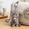 2Pcs Keychain 2D Cat Design Acrylic Charm Key Chain Backpacks Handbags Cars Decorative Pendant Accessories