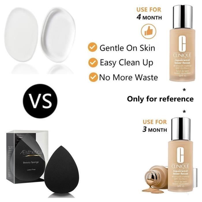 Beauty Kate Set de 3 épilateurs applicateurs de maquillage de bleu clair rose