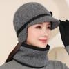 In The Elderly Hat Women Winter Double Warm Ear Protection Wool Hat Cold Knitted Cap