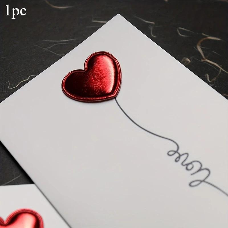 1pc 3D Leather Heart Card Greetings Cards Festival Party Invitation Card and Greeting Card for Wedding Anniversary All Occasions