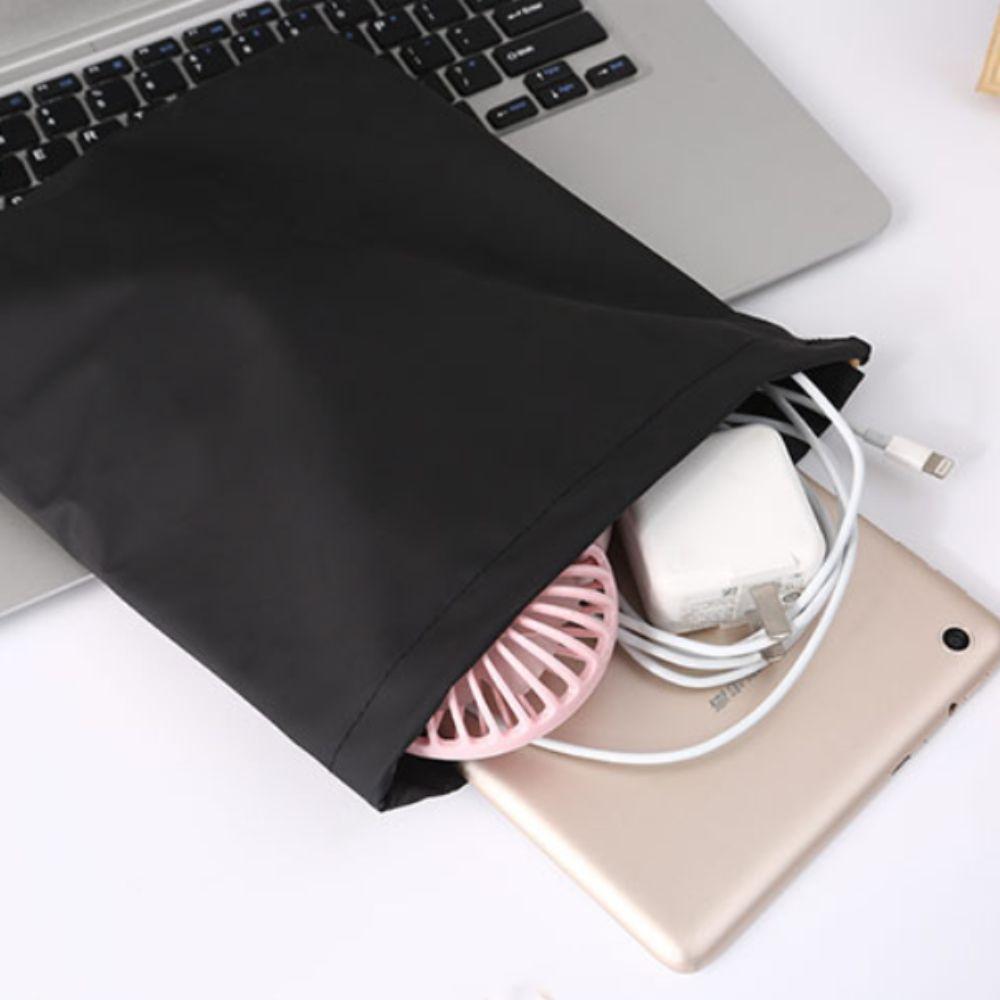 PU Leather Phone Storage bag Large Capacity Headphone Case Pouch Power Bank Case  Card Holder Bag