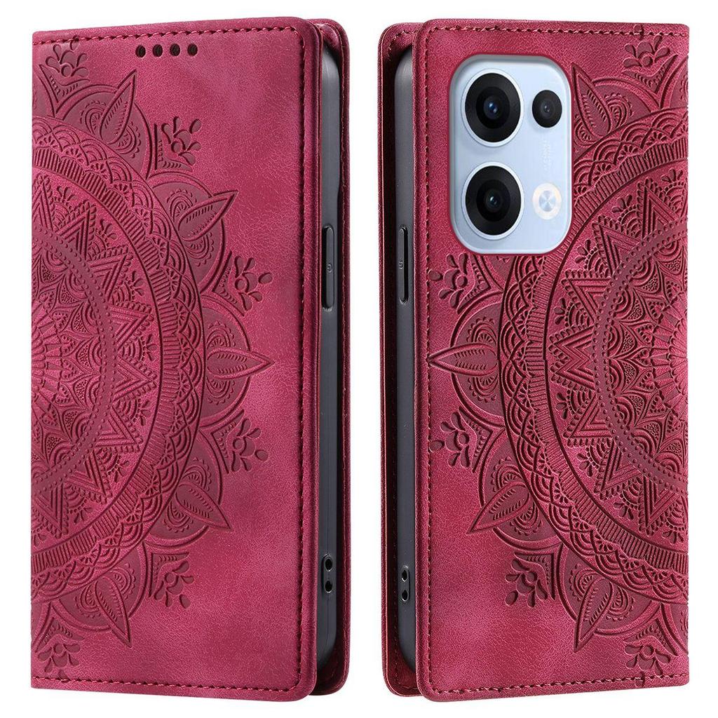 For OPPO Reno13 5G Mandala Embossed PU Leather Flip Wallet Case Magnetic Closure Cover