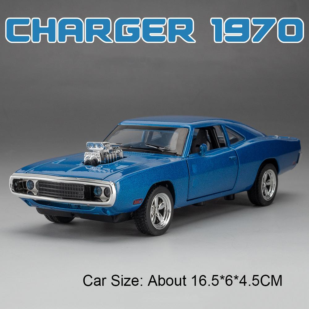 1:32 Eldorado Biarritz Charger 1970 Car Toy Models Alloy Diecast Vehicle Toys Sound Light Doors Opened Pull Back for Kid Gifts