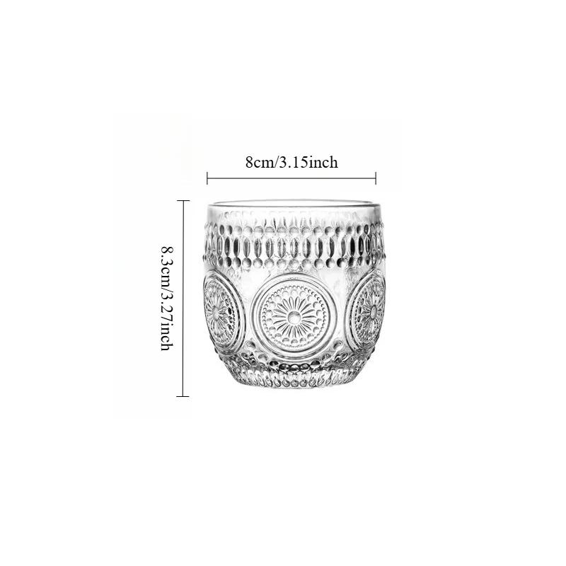 

260ml Creative Whiskey Glass Exquisite Glassware Flame Vertical Pattern Wine Glass Bar Cocktail Glass Latte Coffee Mug Drinkware 1pcs