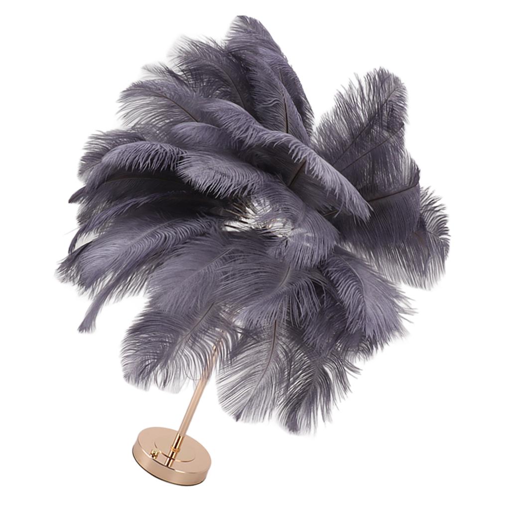 Ostrich Feather Table Lamp Rechargeable Modern Romantic Decoration Lamp Bedroom Bedside Lamp for Home Decoration