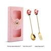 J Cross-border 430 Stainless Steel Christmas Dessert Spoon & Fork Set – Includes Ice Cream & Cake Utensils with Festive Elements