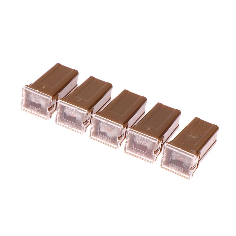 5pc Mini Square Fuse Set, 20A to 60A Size Range, Automotive Fuses with Plastic Storage Box