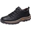 Sapatos de couro sapatos esportivos casuais masculinos sapatos de couro impermeáveis para exterior sapatos de caminhada de sola macia sapatos de pai de meia-idade resistentes ao desgaste