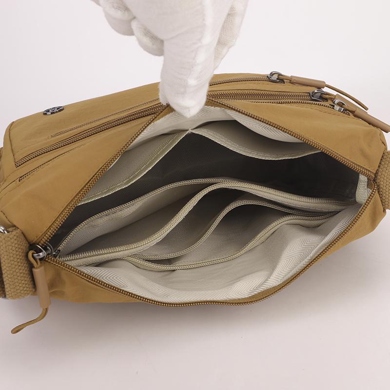 Women's Large Capacity Multi-Compartment Shoulder Crossbody Bag for Moms, Lightweight Nylon Handbag for Shopping, Travel & Outin