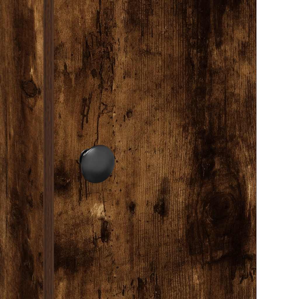 Bathroom Cabinet with Toilet Paper Holder Smoked Oak Finish 20.5 X 22 X 72 Cm