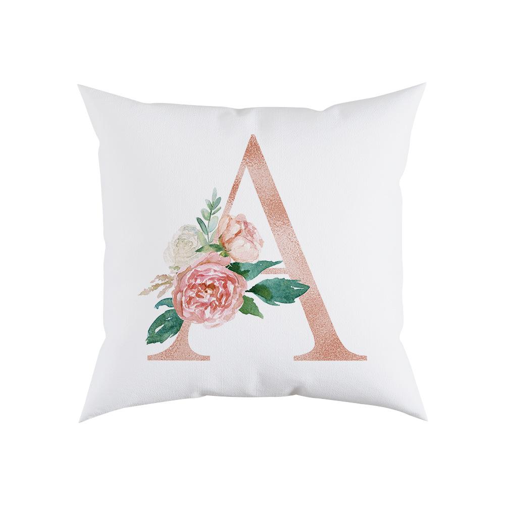 Pillow Sofa Cushion Home Office Cushion Letter Flower Pillow Bedside Backrest Car Pillow Cover