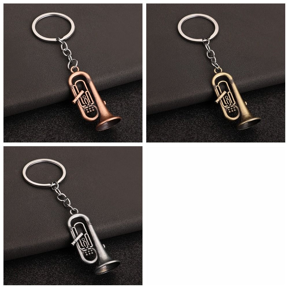 Mini Toys Mini Instruments Keychain Saxophone Car Pendant Creative Metal Keyring  Friends