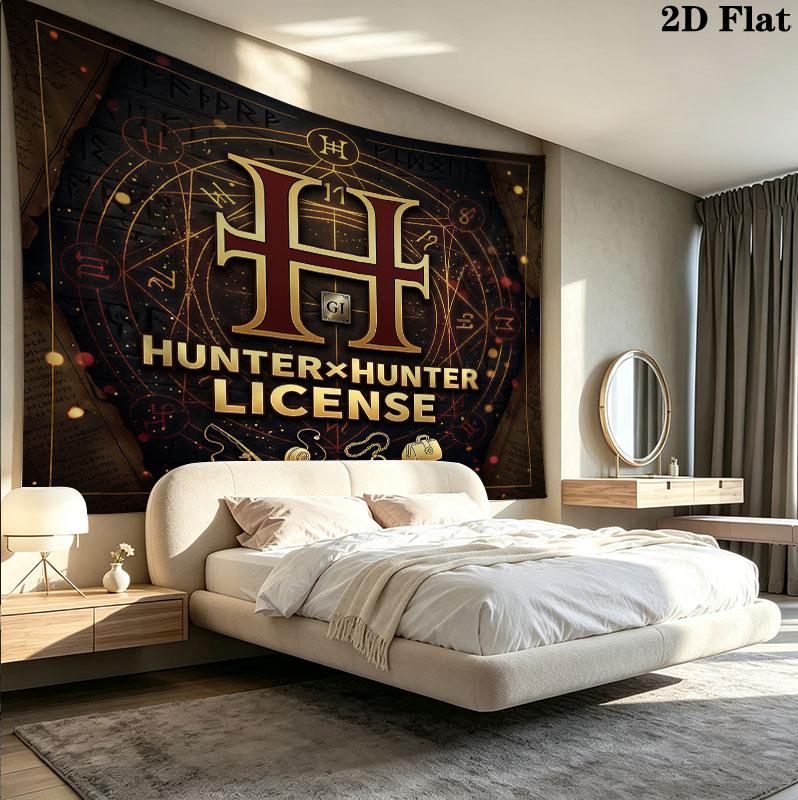 Hunter X Hunter Wall Tapestry Aesthetic Wall Hanging Printed Fabric Blanket Decorative Tapestries For Bedroom Living Room Home Decor