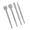 4PCS Electric Hammer Chisels Round Shank Point and Flat Chisel Set for Stone Concrete Brick Wall