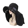 Solar Fan Hat Multifunctional Rain Proof Neck Flap Adjustable Air Volume Fishing Hat with Solar Fan