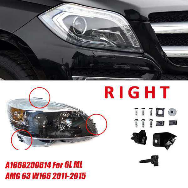 A1668200614 Front Right Bumper Headlight Bracket Repair Kit for Mercedes-Benz GL/GLS-Class