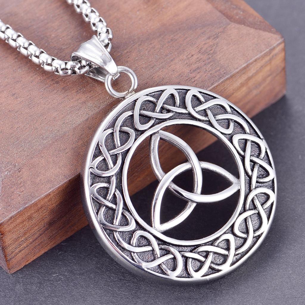 Silver Color Fashion Hollow Titanium Steel Pendant Vintage Triangle Hollow Men's