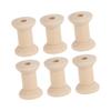 50pcs Wood Spools Polished Recyclable Retro Empty Spools Wooden Thread Spools for Crafts Arts