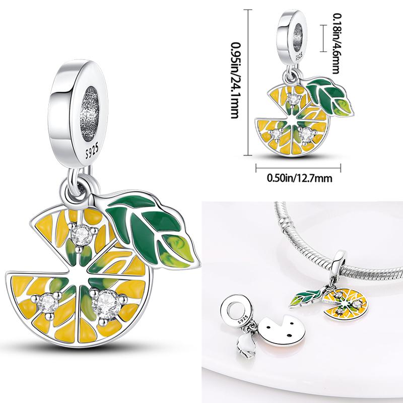Copper Fruit Green Series Sisters Avocado Cactus Pineapple Strawberry Charms Pendant Charms Fit Bracelet Handmade Jewellery