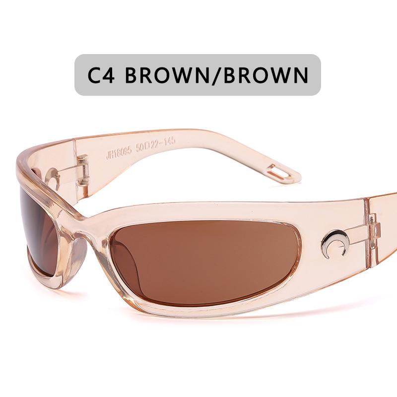 New Moon Rectangular Sunglasses for Women Man Vintage Outdoor Cycling Sports Hip Hop Punk Sun Glasses UV400 Trend Female