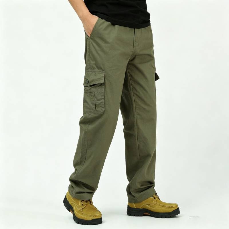 Men Casual Pants With Cotton Material For Middleaged Adults Spring Autumn Wear