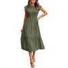 Women's Flutter Sleeve Smocked Tiered Midi Dress