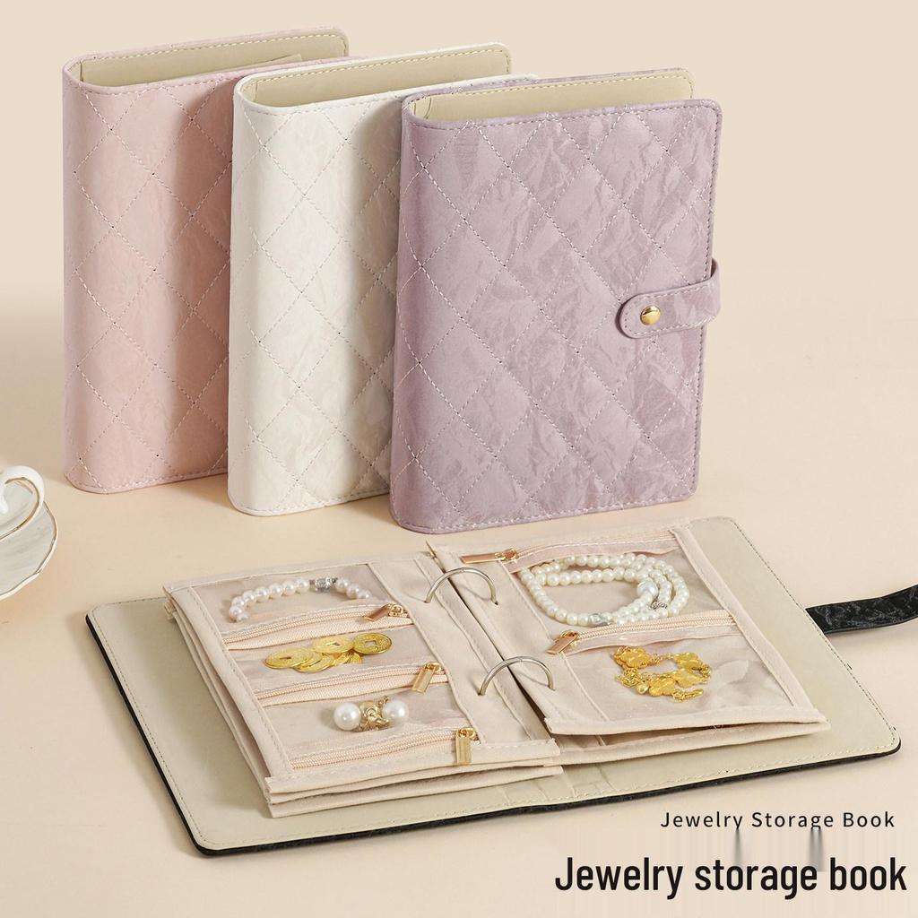 2026 New Style Gold Jewelry Storage Book with Large Capacity Earring Compartments