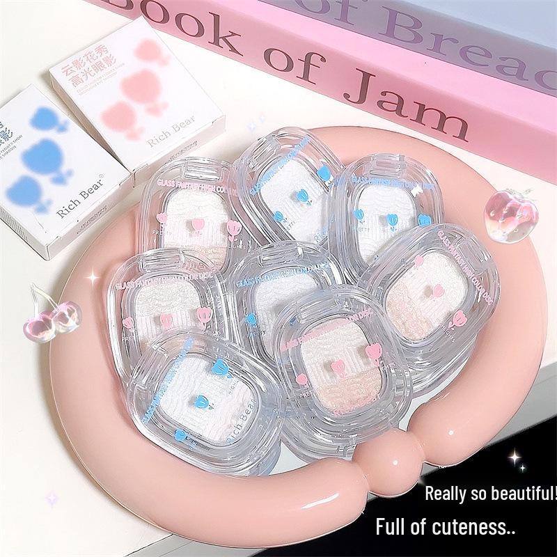 Rich Bear Shimmering Eyeshadow: Cloud Shadow & Contour Powder - Soft, Delicate, and Brightening.