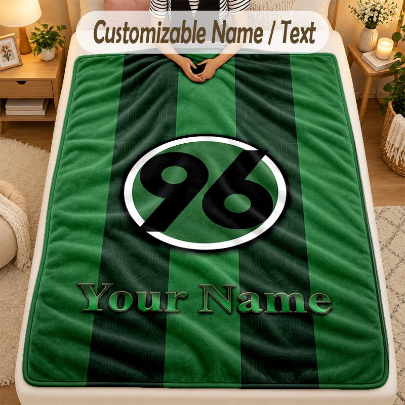 Flannel BlanketHannover 96 Custom Name Text Personalized Soft Warm Throw Blanket Home Decor Gift