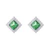 Retro Small Emerald Threaded Square Earrings Women'S Light Luxury Sugar Cube 2025 Exquisite Ear Jewelry