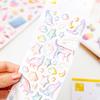 Crystal Drops Glue Stickers 3D Relief Golden Butterfly Sticker Diy Scrapbook Diary Mobile Phone Case Paster Decals Stickers