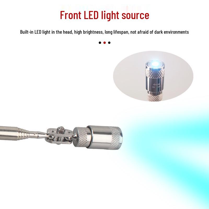 Retractable Magnetic Pickup Tool with LED Light for Car Repairs