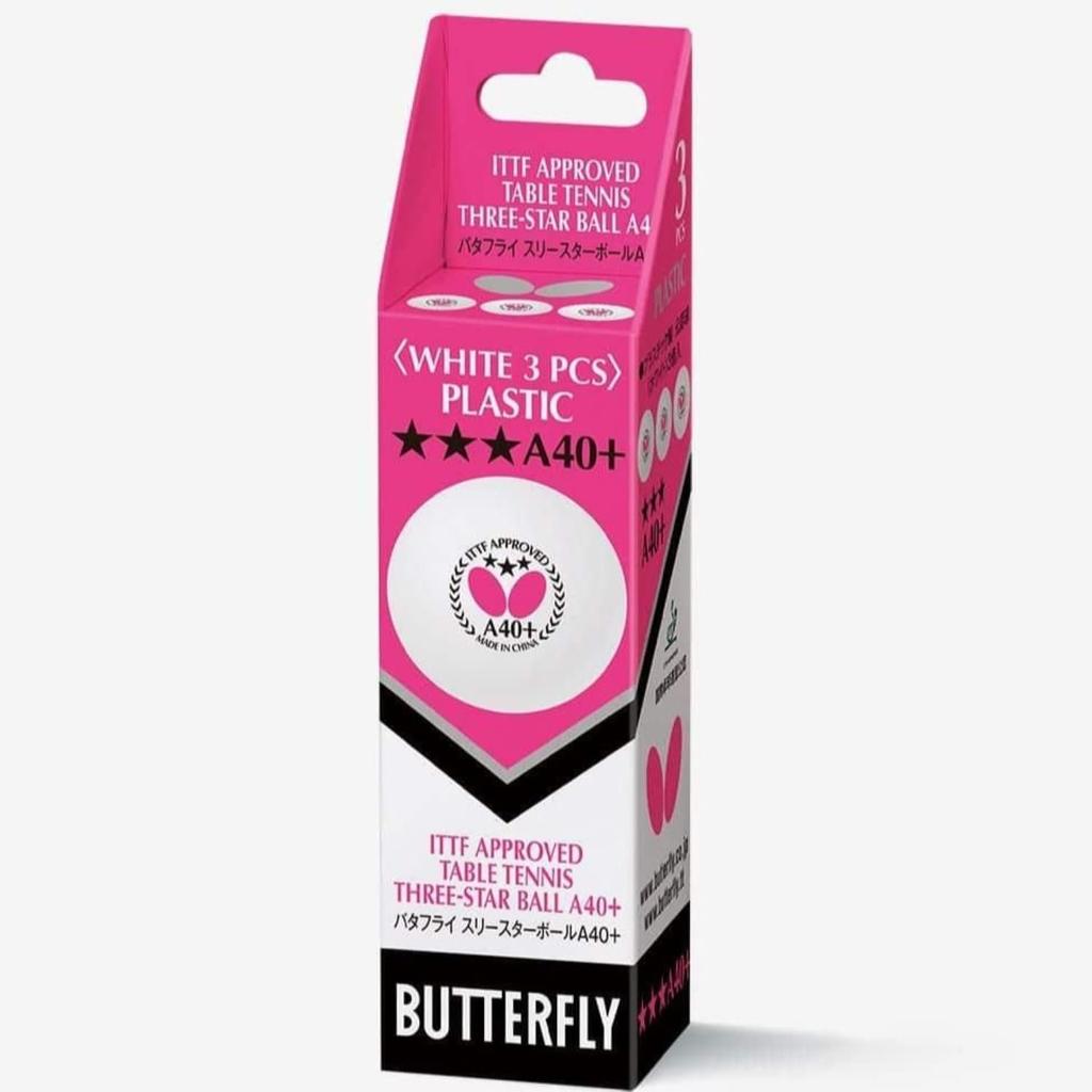 Butterfly Table Tennis Butterfly Three Star Ball White Pack of Item White Balls, A40+, (270), 3, No. 95770, (270)