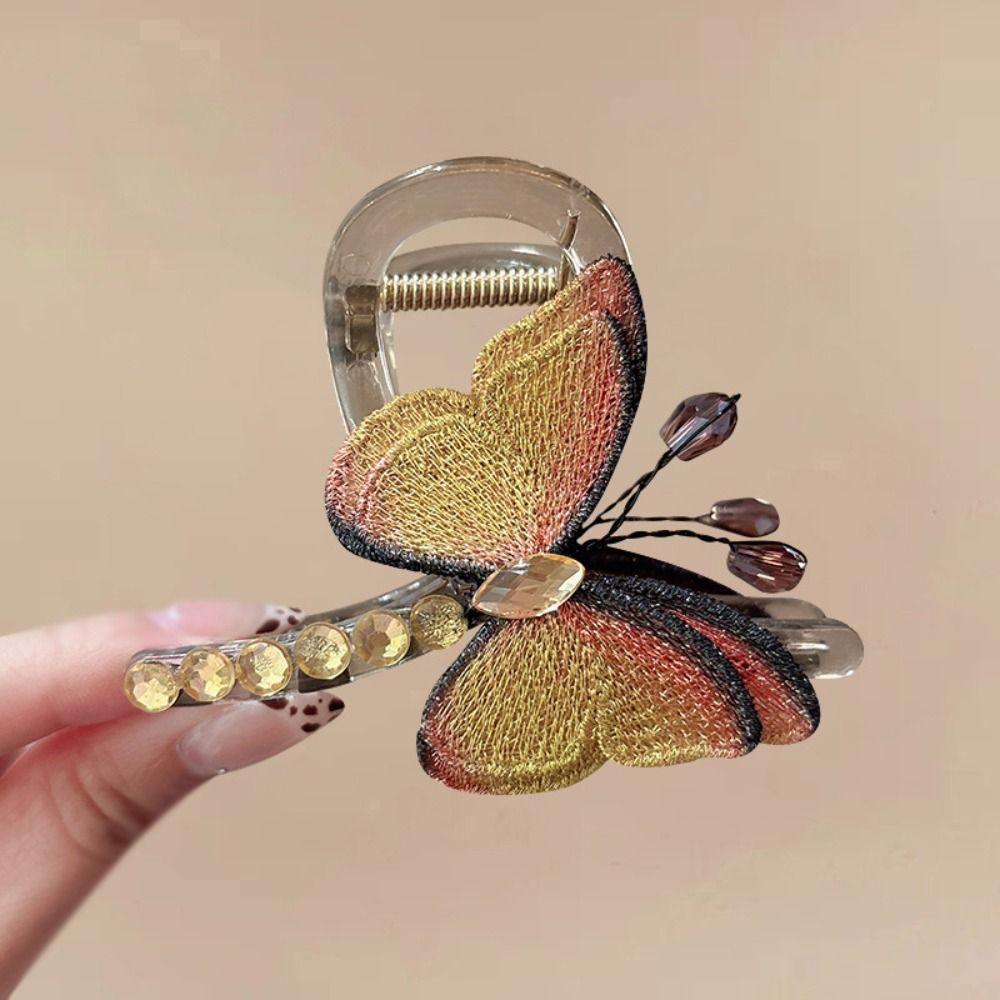 Exquisite Chinese Style Hair Clip Embroidered Headwear Graceful Retro Headdress  Daily Wear
