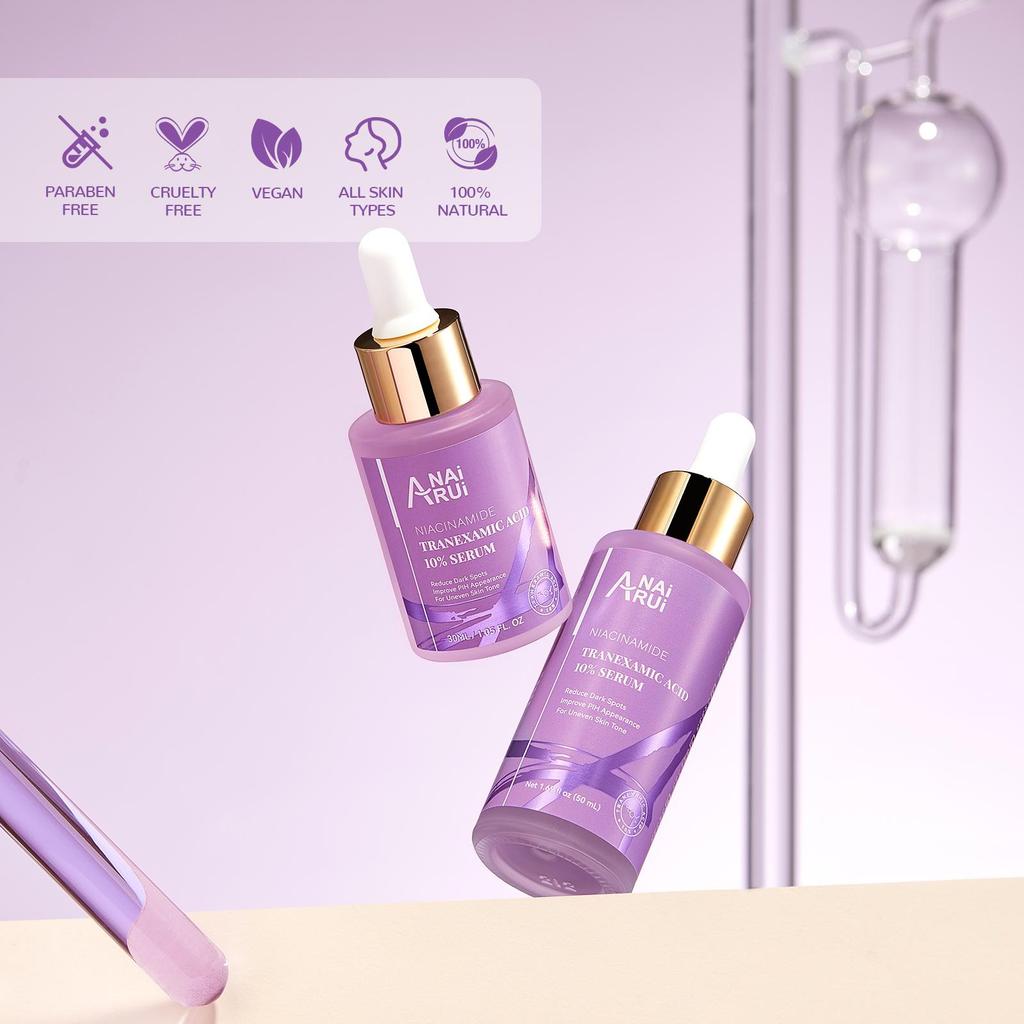ANAiRUi Ser cu Acid Tranexamic 10% cu Niacinamidă și Acid Hialuronic pentru Ten cu Nuanță Inegală, 30/50ML
