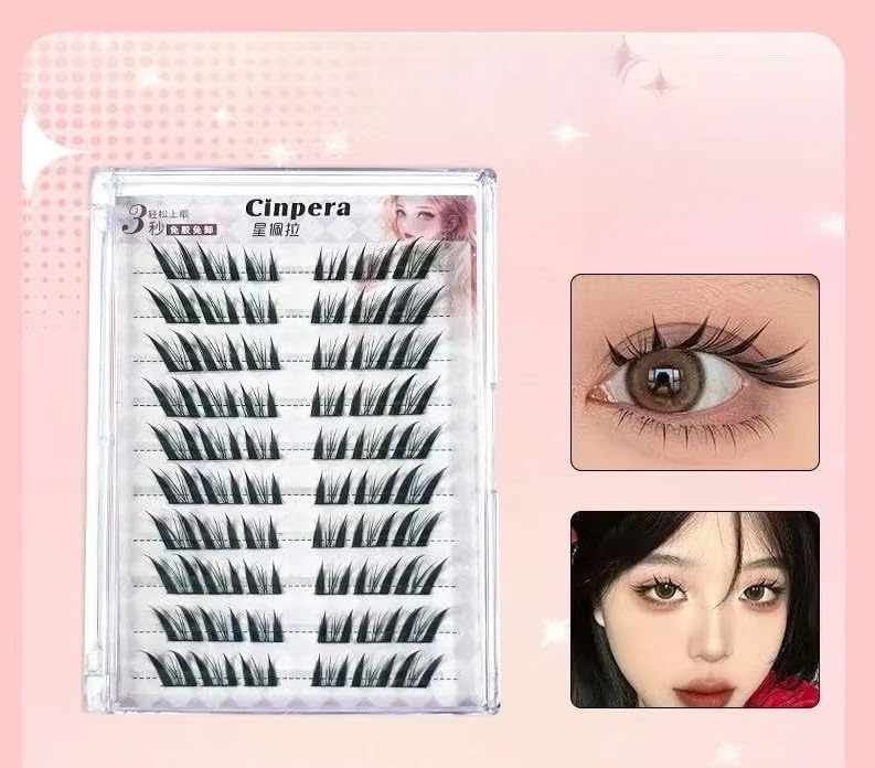 60 Pairs Large Capacity False Eyelashes - No Glue Required, Long-Lasting Adhesive, Cute, Three-Dimensional, Partial False Eyelashes, Adhesive