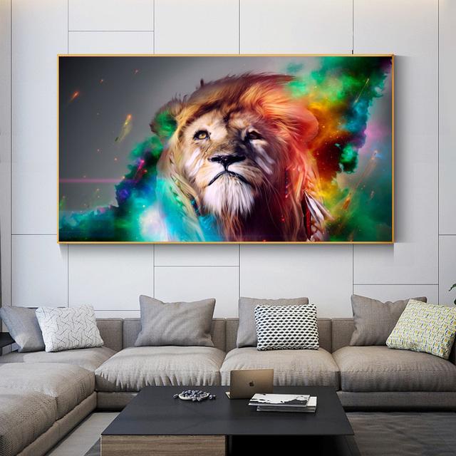 African Black Lion Leopard Animal Posters and Prints Canvas Painting Wall Pictures For Living Room Interior Cuadros Home Decor No Frame