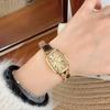 Römisch Retro Klein Exquisit Quadratisch Damen Einfach Temperament Leopardendruck Gürtel Uhr