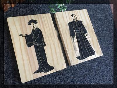 Individuelles Japanisches Restaurant Hotel Holztür Herren und Damen Waschraum Toilettenschild Retro Schild Schild Plakette