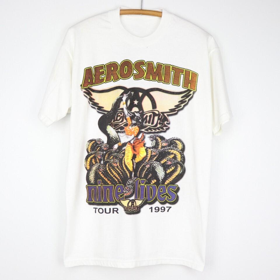 

1997 Футболка Aerosmith Nine Lives Tour Классическая белая унисекс L