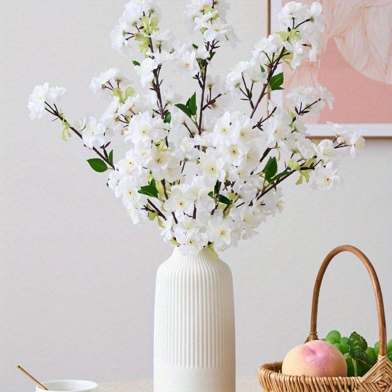 Artificial Cherry Blossom Branches Pink Faux Cherry Flowers Peach Branches Silk Tall Stems for Home Living Room Dining Table Decoration